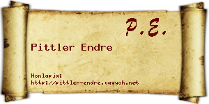 Pittler Endre névjegykártya